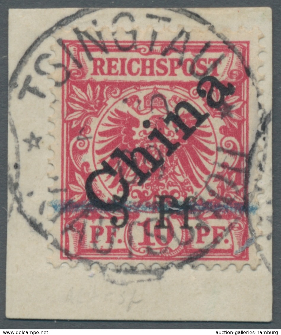 Deutsche Kolonien - Kiautschou: 1900, 2.TSINGTAU-Aushilfsausgabe "5 Pf" Auf 10 Pfg. Rot, Luxusbriefs - Kiautchou