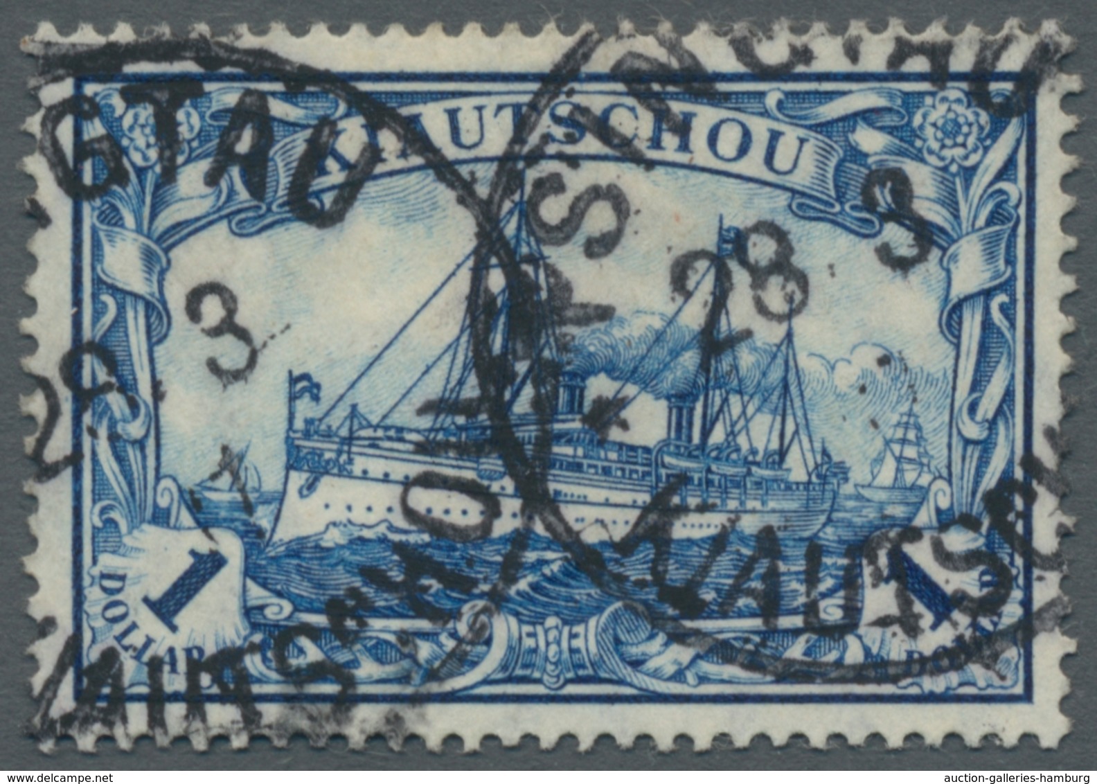 Deutsche Kolonien - Kiautschou: 1906, 1 Dollar Schwärzlichblau, Sauber Gestempelt Mit Ordentlicher Z - Kiautchou