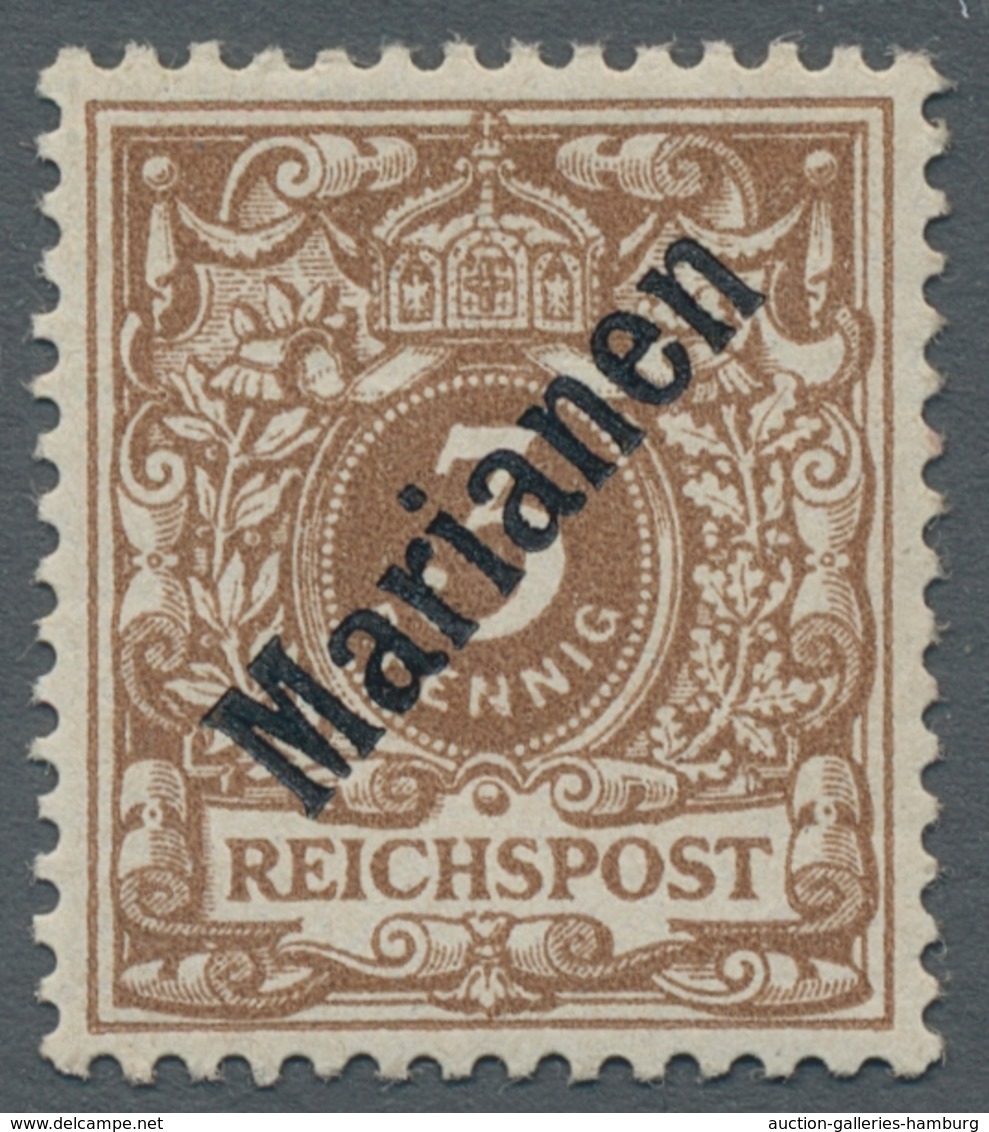 Deutsche Kolonien - Marianen: 1899, 3 Pfg. Orangebraun, Diagonaler Aufdruck, Mit Vollem Originalgumm - Islas Maríanas