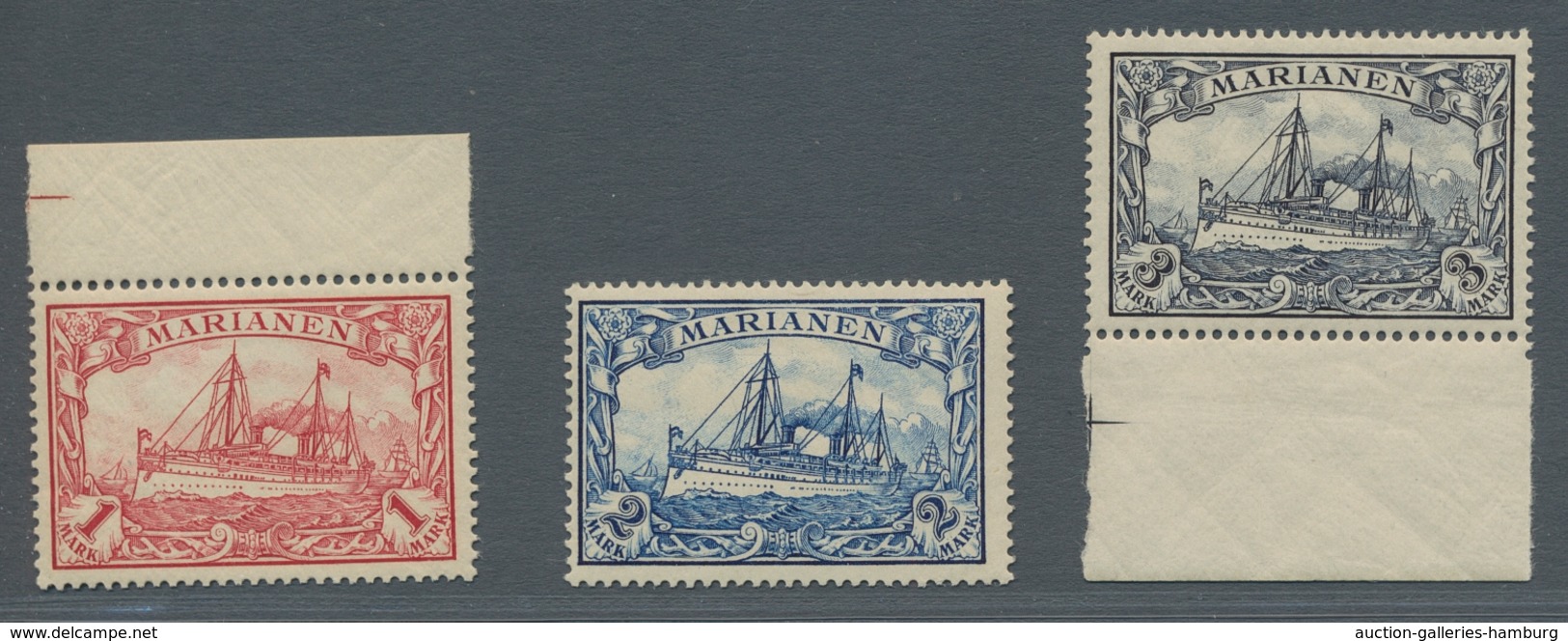 Deutsche Kolonien - Marianen: 1901, "1 Bis 5 Mk. Schiffszeichnung", Postfrische Werte In Tadelloser - Islas Maríanas