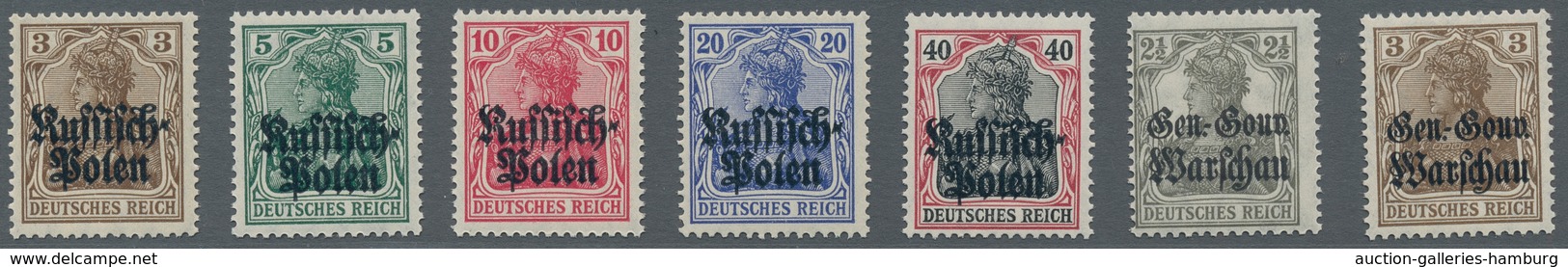 Deutsche Besetzung I. WK: Deutsche Post In Polen: 1915-16, Das Gebiet überkomplett In Tadellos Postf - Occupation 1914-18