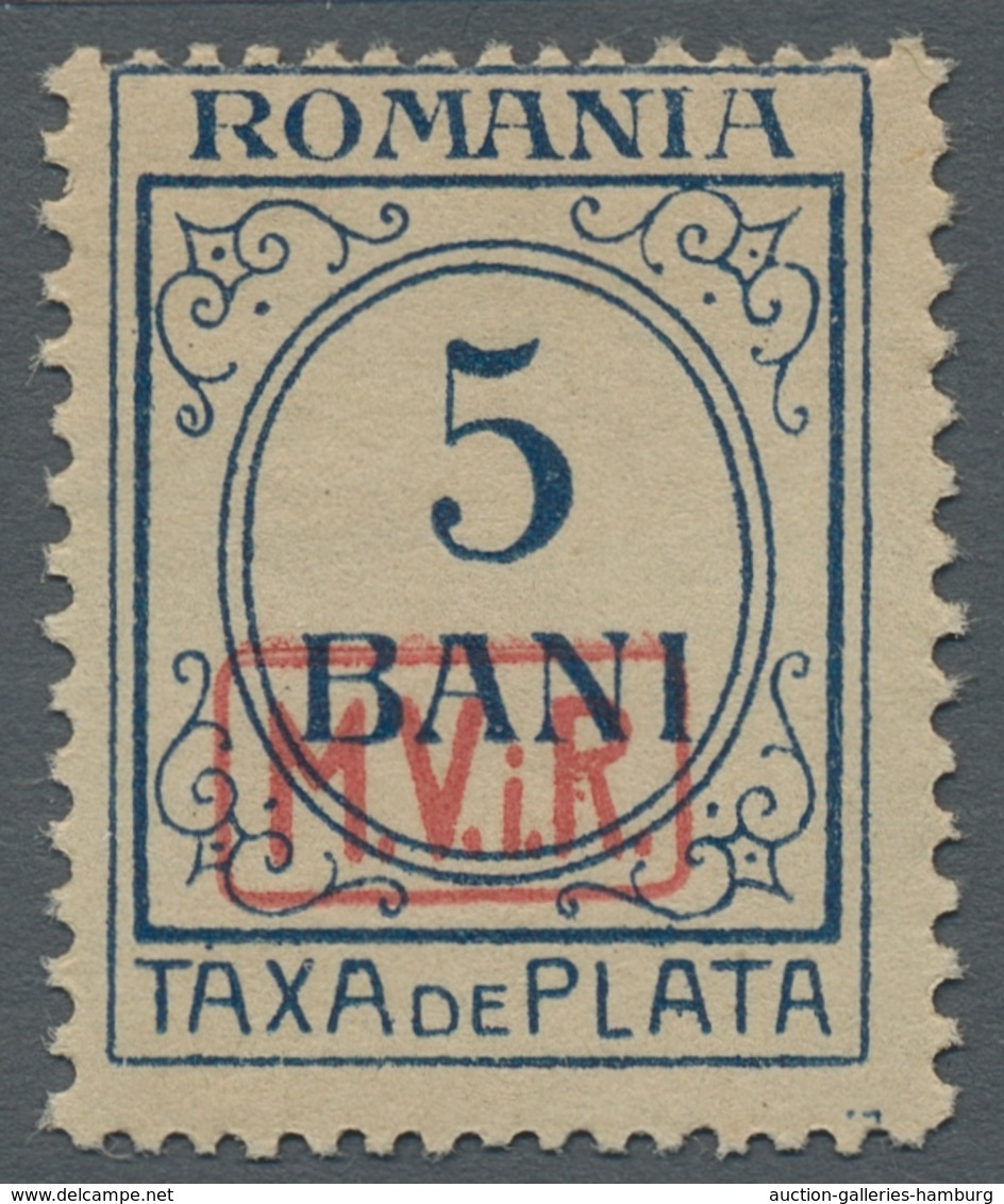 Deutsche Besetzung I. WK: Rumänien - Portomarken: 1918, "5 Bis 50 Bani Ohne Wasserzeichen", Postfris - Ocupación 1914 – 18