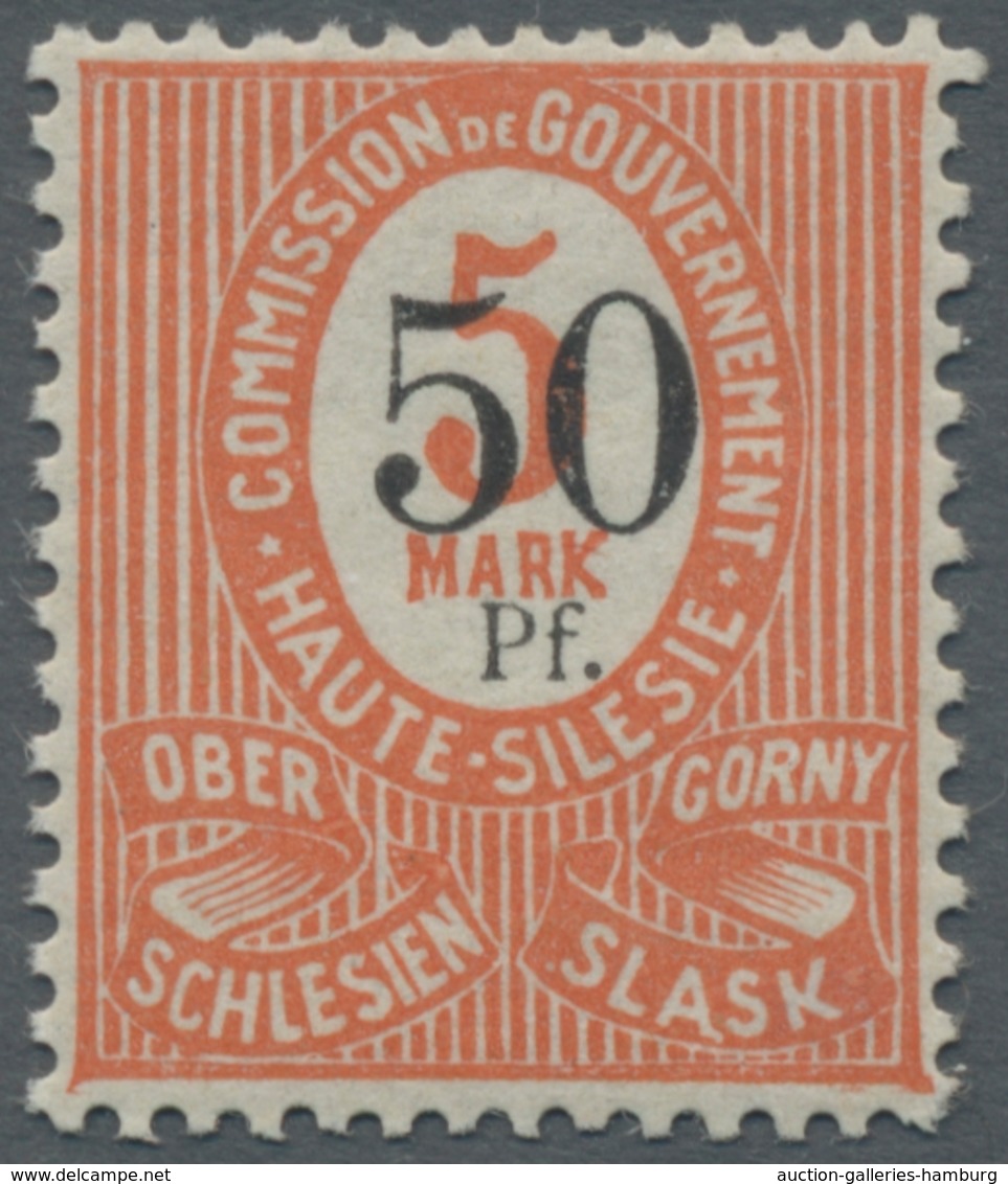 Deutsche Abstimmungsgebiete: Oberschlesien: 1920, "50 Pfg. Auf 5 Mk. Schalterausgabe Mit Aufdruck In - Otros & Sin Clasificación