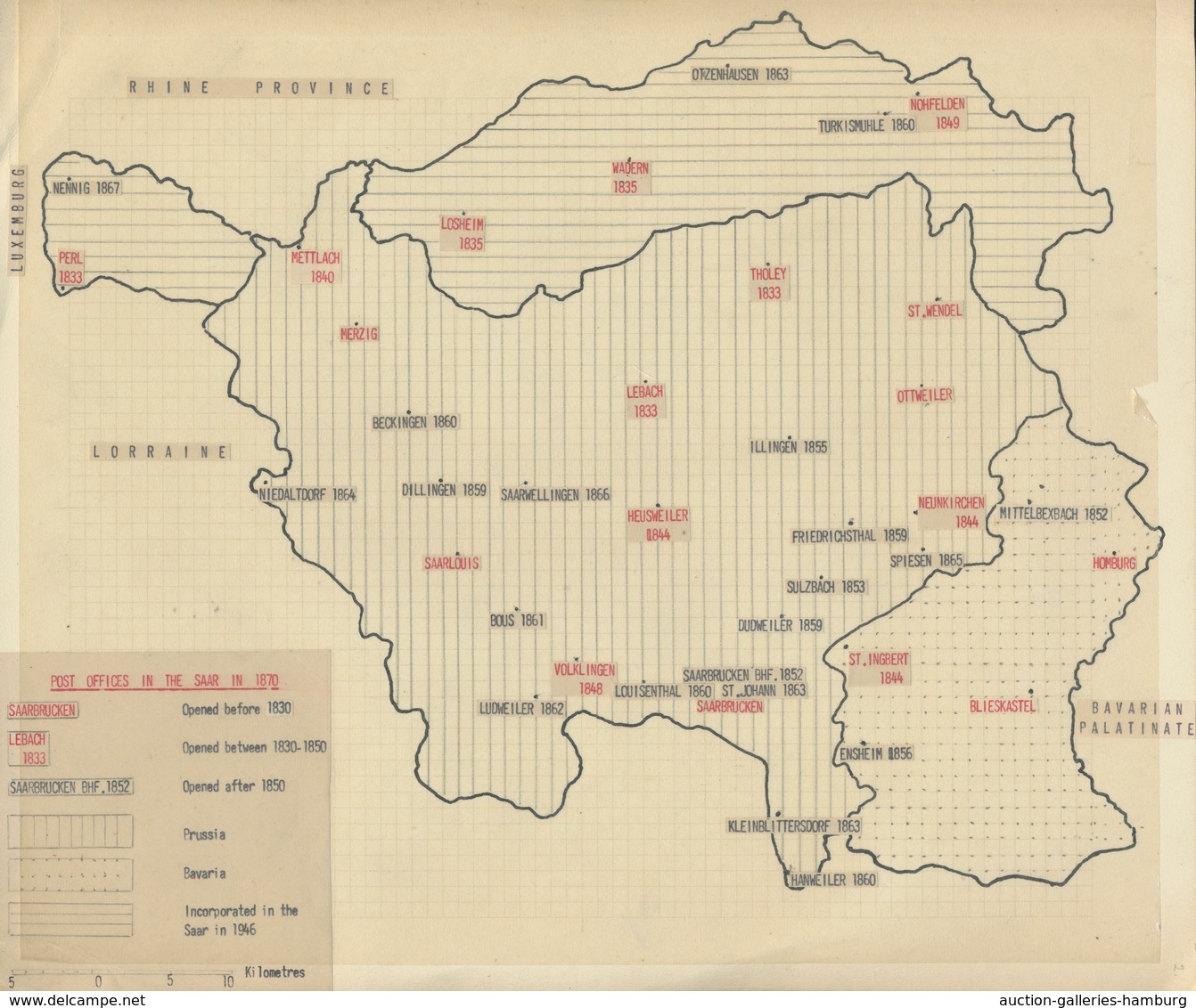 Deutsche Abstimmungsgebiete: Saargebiet: 1852-57, Bahnpoststempel Auf Belegen Aus Frankreich Bzw. Ei - Covers & Documents