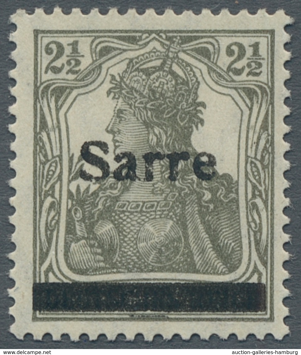 Deutsche Abstimmungsgebiete: Saargebiet: 1920, "2 ½ Pfg. Germania/Sarre Mit Aufdruck In Type II", Po - Briefe U. Dokumente