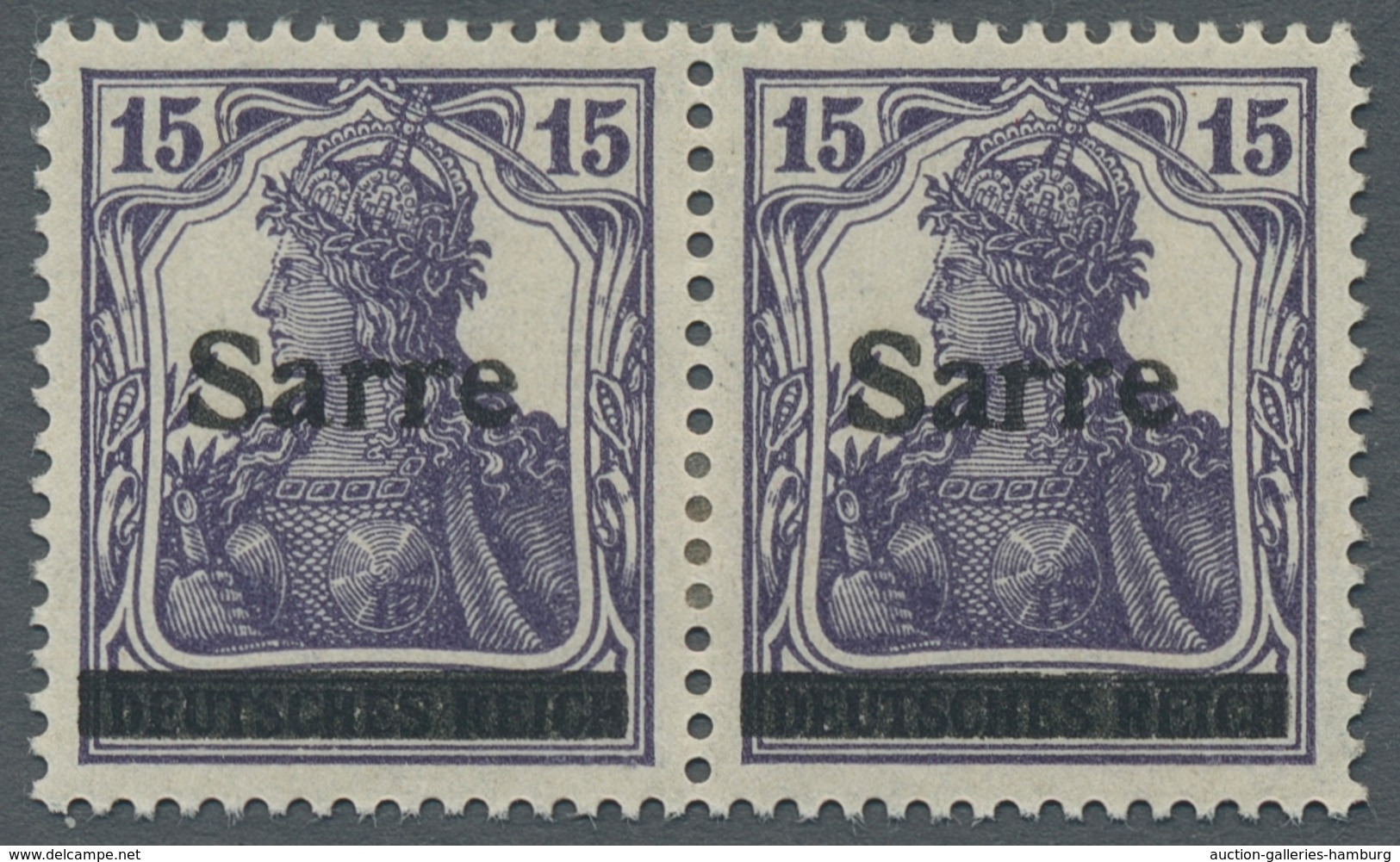 Deutsche Abstimmungsgebiete: Saargebiet: 1920, "10 Pfg. Germania/Sarre Scharlachrot", Postfrischer W - Covers & Documents