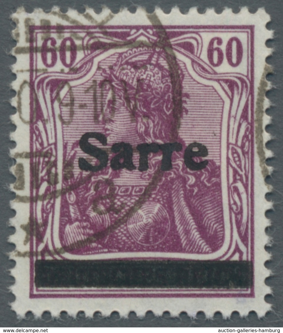 Deutsche Abstimmungsgebiete: Saargebiet: 1920, "60 Pfg. Germania/Sarre Purpurlila", Sauber ST. WENDE - Covers & Documents