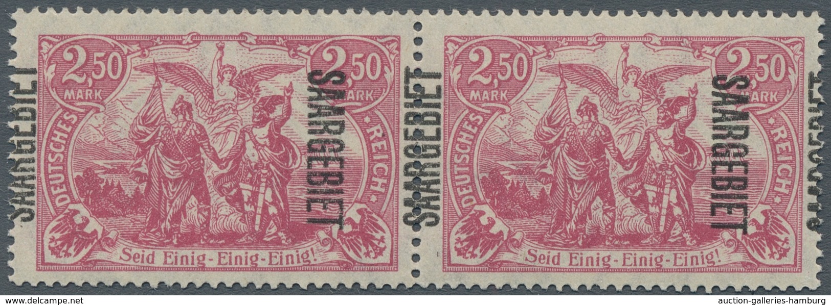 Deutsche Abstimmungsgebiete: Saargebiet: 1920, "2,50 Mk. Germania/Saargebiet", Postfrisches Waag. Pa - Cartas & Documentos