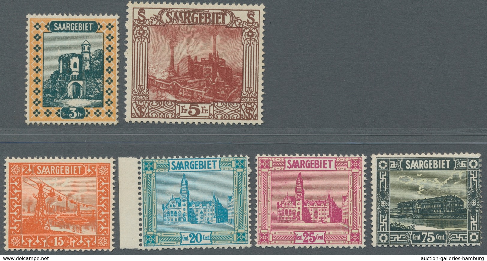 Deutsche Abstimmungsgebiete: Saargebiet: 1922-23, "Landschaften III Und IV", Postfrische Bzw. Mi. 55 - Cartas & Documentos