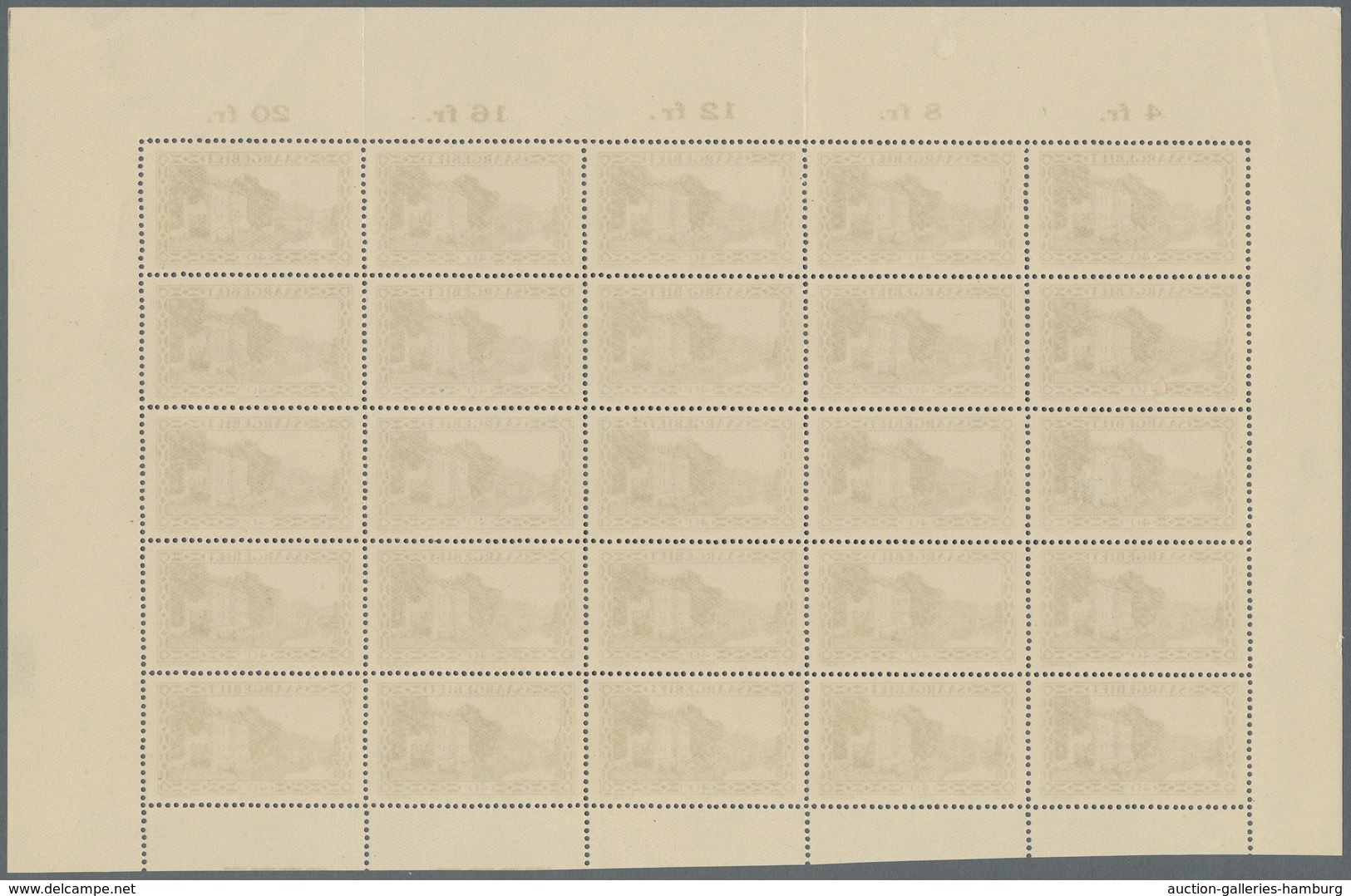 Deutsche Abstimmungsgebiete: Saargebiet: 1926, "Landschaftsbilder V", 25 Sätze Je Als Halbbogen In G - Cartas & Documentos