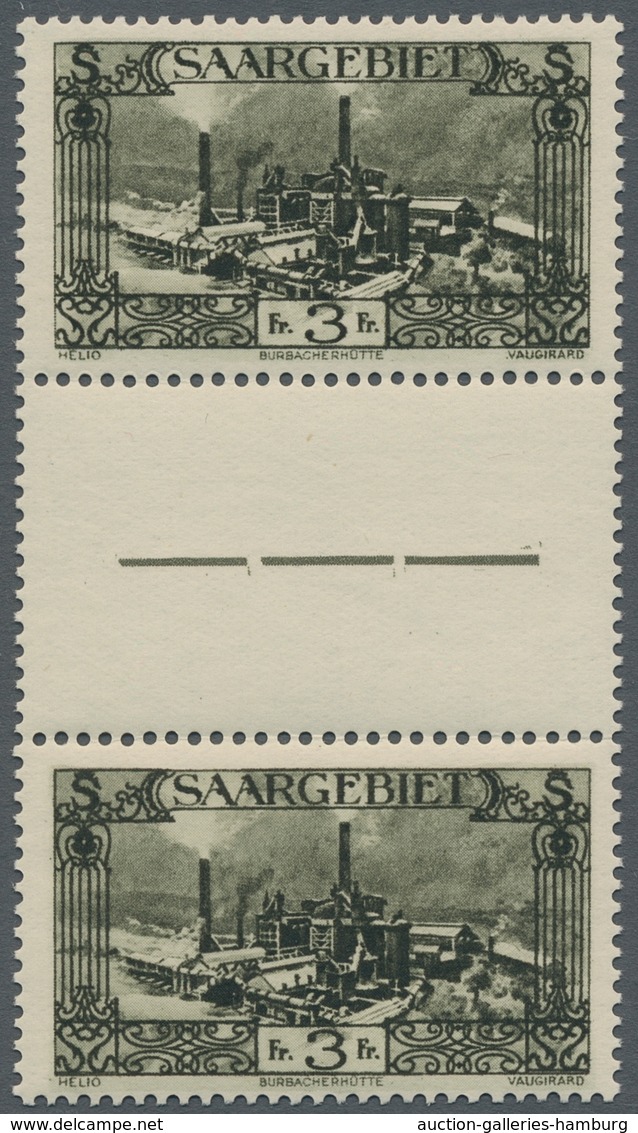 Deutsche Abstimmungsgebiete: Saargebiet: 1926, "Landschaftsbilder V Als Zwischenstegpaare", Postfris - Cartas & Documentos