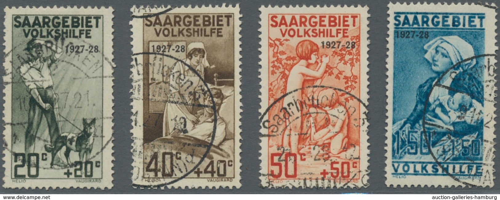 Deutsche Abstimmungsgebiete: Saargebiet: 1927, "Volkshilfe", Sauber Gestempelter Satz In Tadelloser - Cartas & Documentos