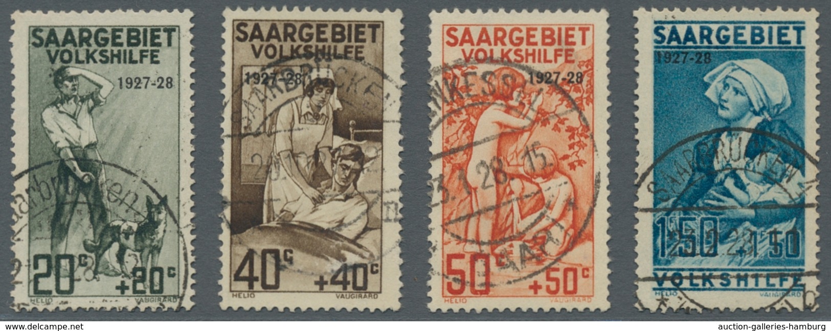 Deutsche Abstimmungsgebiete: Saargebiet: 1927, "Volkshilfe", Sauber Gestempelter Satz In Tadelloser - Cartas & Documentos