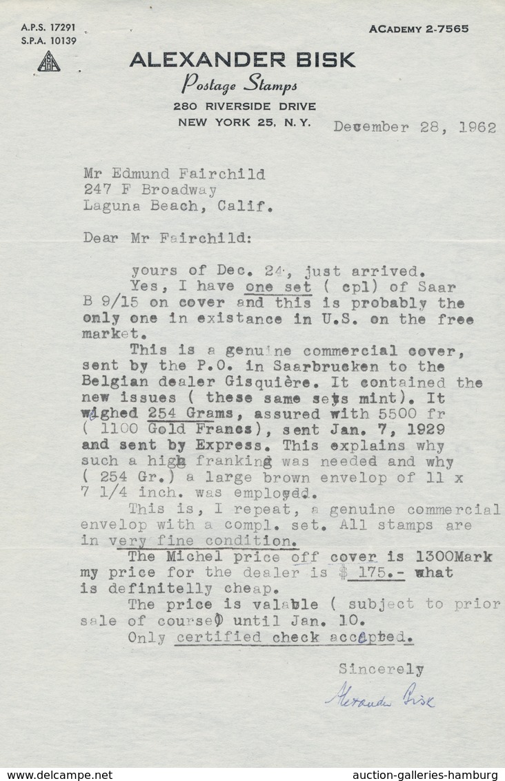 Deutsche Abstimmungsgebiete: Saargebiet: 1928, Volkshilfe "Madonna"; Kompletter Satz Auf Versandstel - Cartas & Documentos