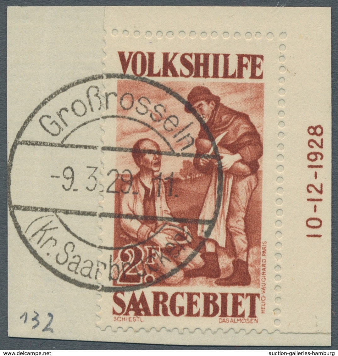 Deutsche Abstimmungsgebiete: Saargebiet: 1928, "50 C. Und 1 Bzw. 2 Fr. Volkshilfe", Sehr Sauber Gest - Cartas & Documentos