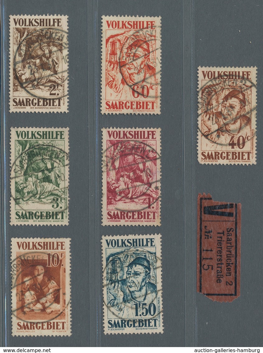 Deutsche Abstimmungsgebiete: Saargebiet: 1931, "Volkshilfe - Gemälde III", Gestempelter Satz Mit Tei - Cartas & Documentos