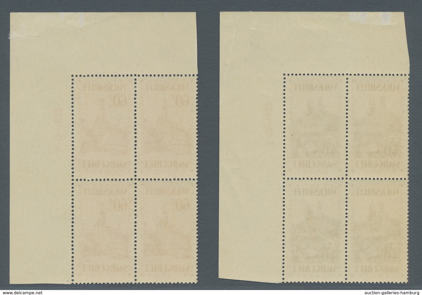 Deutsche Abstimmungsgebiete: Saargebiet: 1932, "Volkshilfe", Eckrandviererblocksatz Mit Druckdatum, - Cartas & Documentos