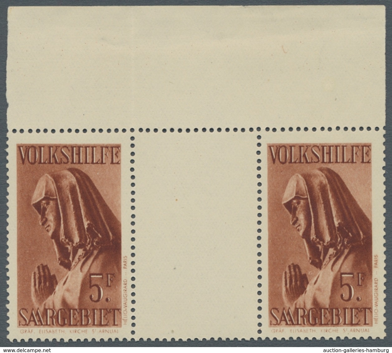 Deutsche Abstimmungsgebiete: Saargebiet: 1934, "Volkshilfe Als Zwischenstegpaare", Postfrische Aussc - Cartas & Documentos