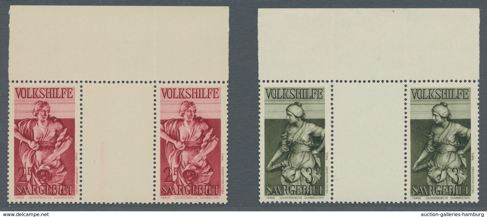 Deutsche Abstimmungsgebiete: Saargebiet: 1934, "Volkshilfe Als Zwischenstegpaare", Postfrische Aussc - Cartas & Documentos