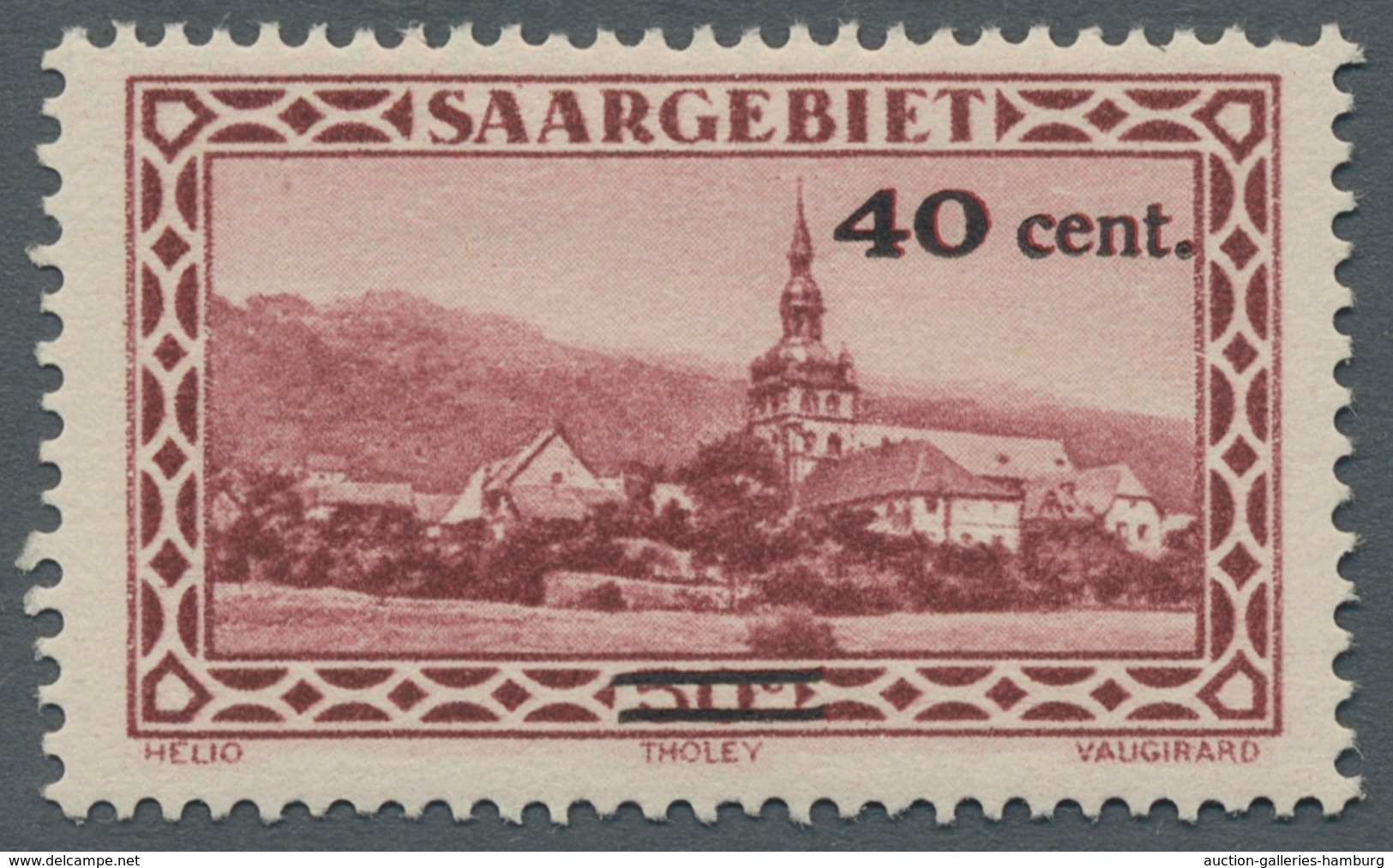 Deutsche Abstimmungsgebiete: Saargebiet: 1934, "40 Auf 50 C. Landschaften IX Mit Zusätzlich Korrektu - Cartas & Documentos