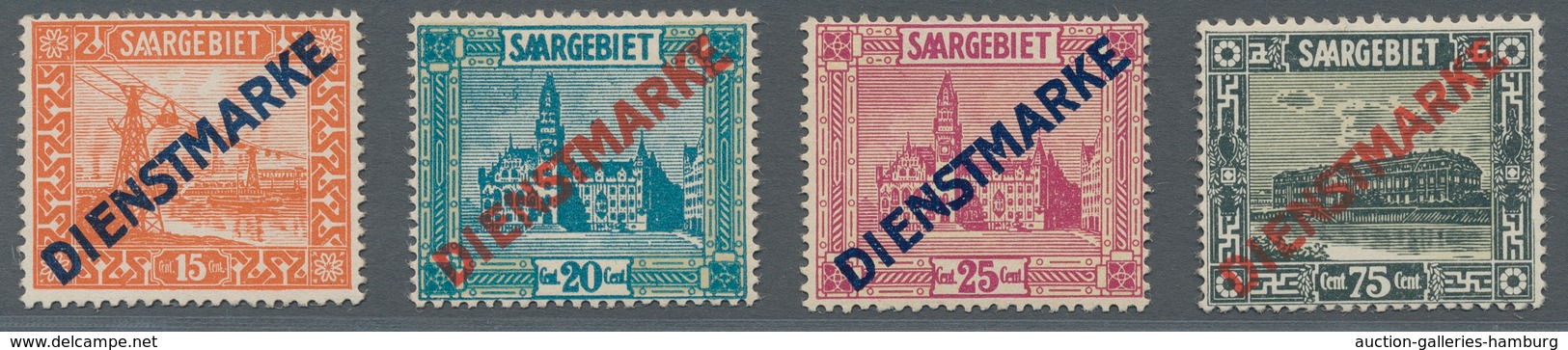 Deutsche Abstimmungsgebiete: Saargebiet - Dienstmarken: 1922-1929, Dienst 11 I Und II Sind Dabei, üb - Oficiales