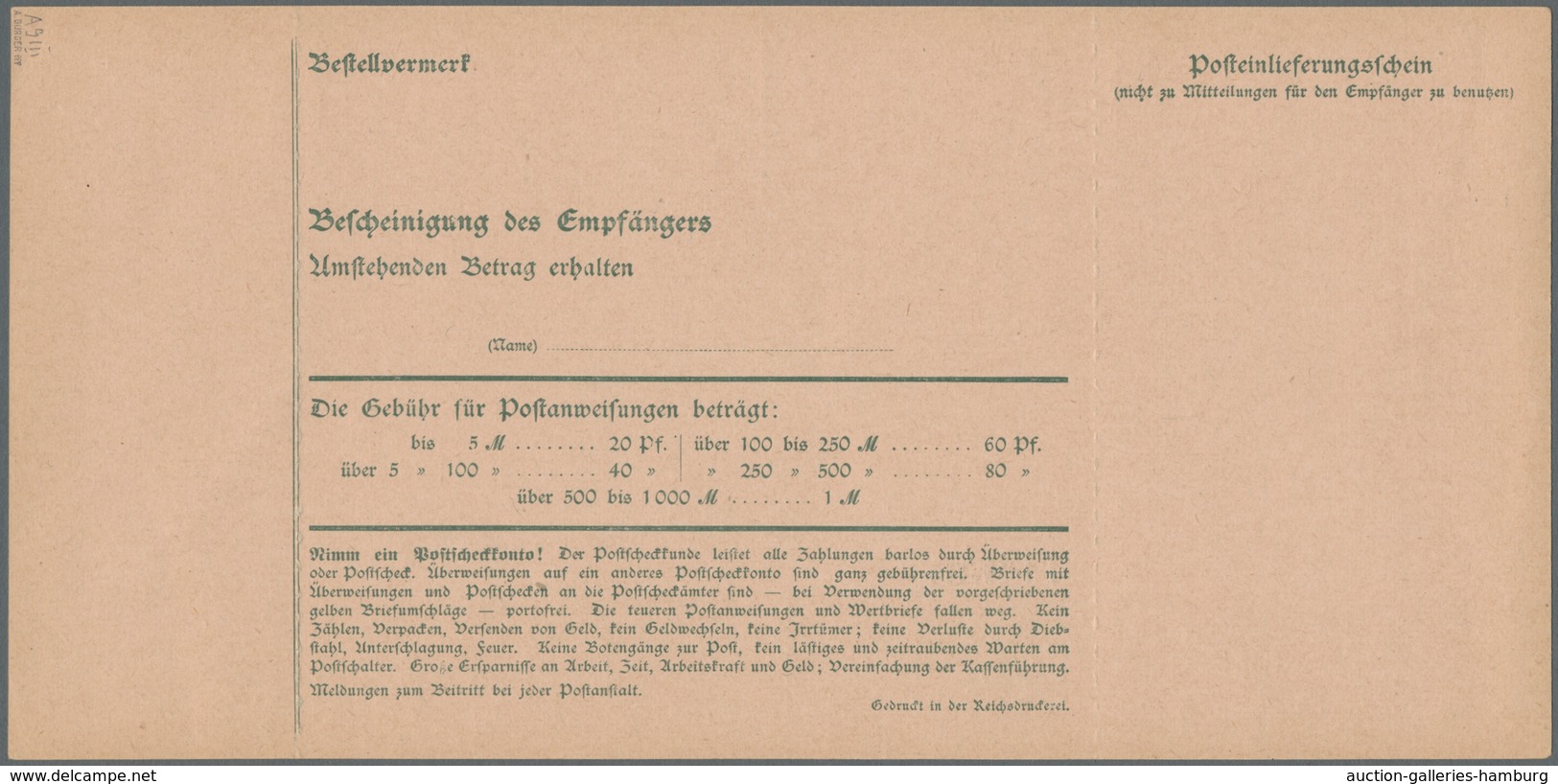 Deutsche Abstimmungsgebiete: Saargebiet - Ganzsachen: 1920, "Germania/Saargebiet" acht ungebrauchte