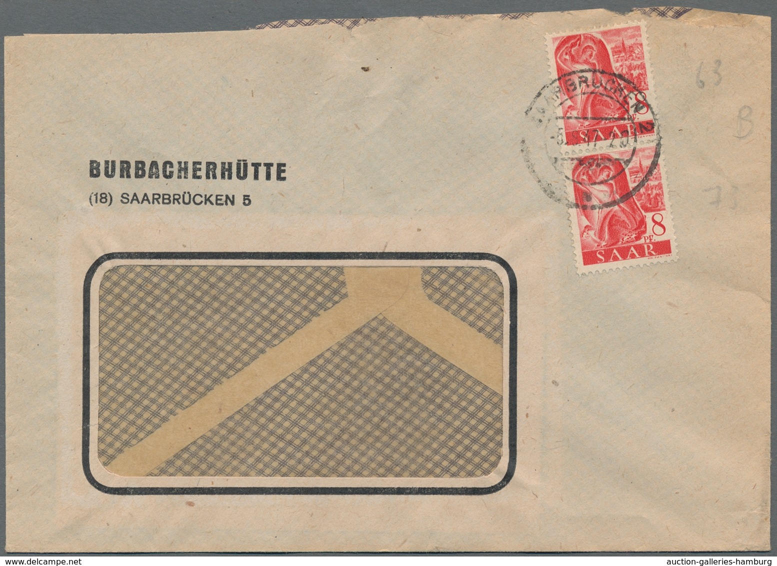 Saarland (1947/56): 1947, "Saar I", Kleine Zusammenstellung Von Neun Augenscheinlich Portorichtigen - Cartas & Documentos