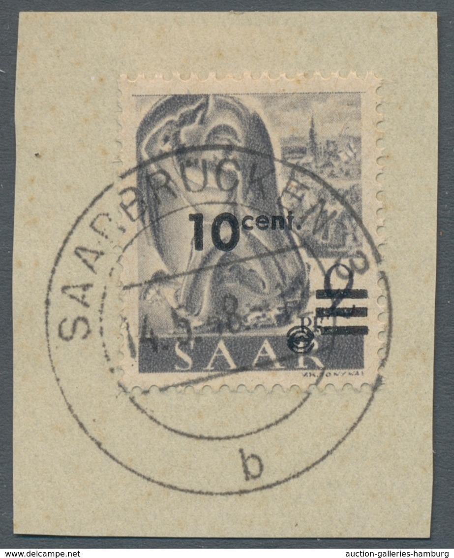 Saarland (1947/56): 1947, "Urdruck"-Ausgabe Komplett Auf Luxusbriefstücken, Einheitlich Mit Aufrecht - Cartas & Documentos