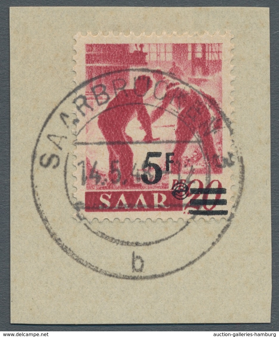 Saarland (1947/56): 1947, "Urdruck"-Ausgabe komplett auf Luxusbriefstücken, einheitlich mit aufrecht