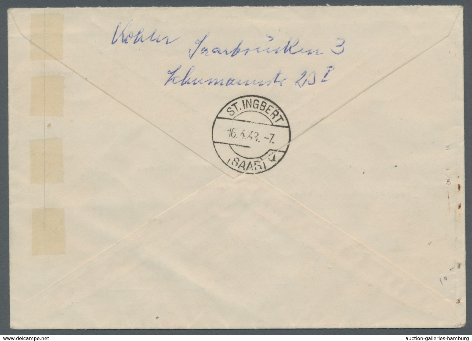 Saarland (1947/56): 1947, "Urdruck" Komplett Auf Zwei Sammler-Eil-R-Briefen Von SAARBRÜCKEN 2 H 15.4 - Cartas & Documentos
