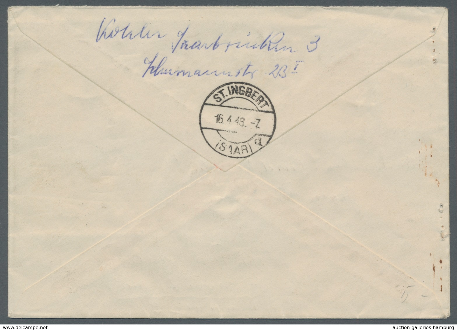 Saarland (1947/56): 1947, "Urdruck" Komplett Auf Zwei Sammler-Eil-R-Briefen Von SAARBRÜCKEN 2 H 15.4 - Cartas & Documentos