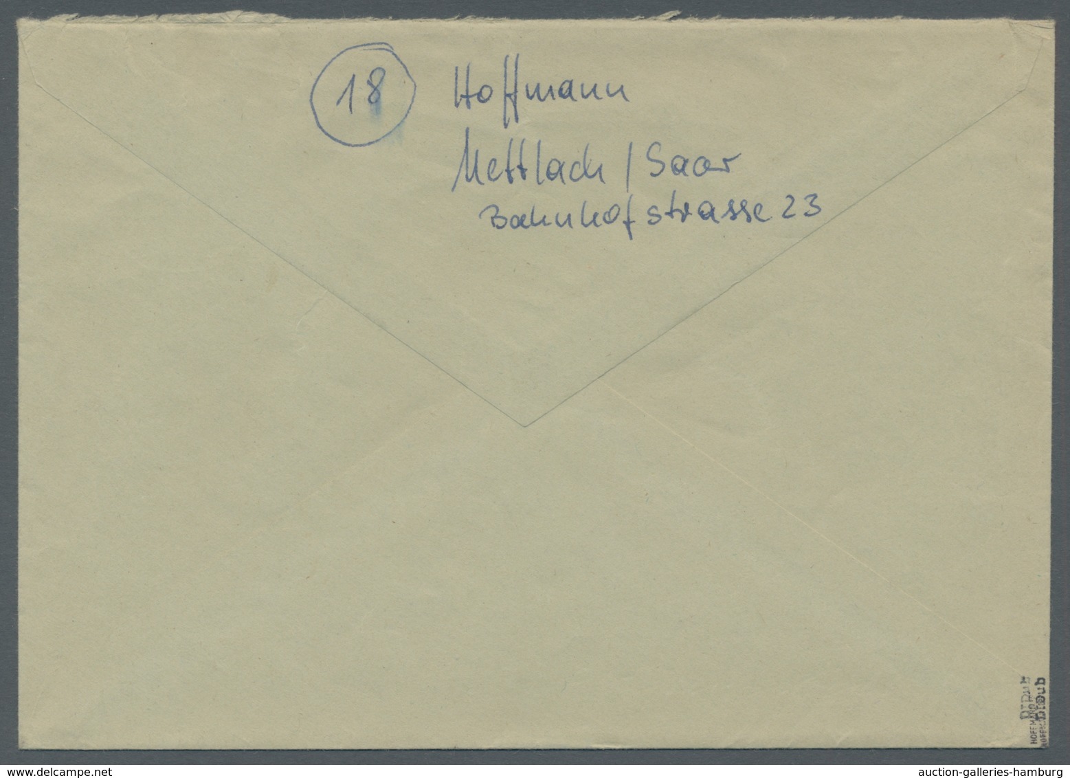 Saarland (1947/56): 1947, "10 Fr. Auf 50 Pfg. Urdruck", Der Gestempelt Sehr Seltene Wert Als Portori - Cartas & Documentos
