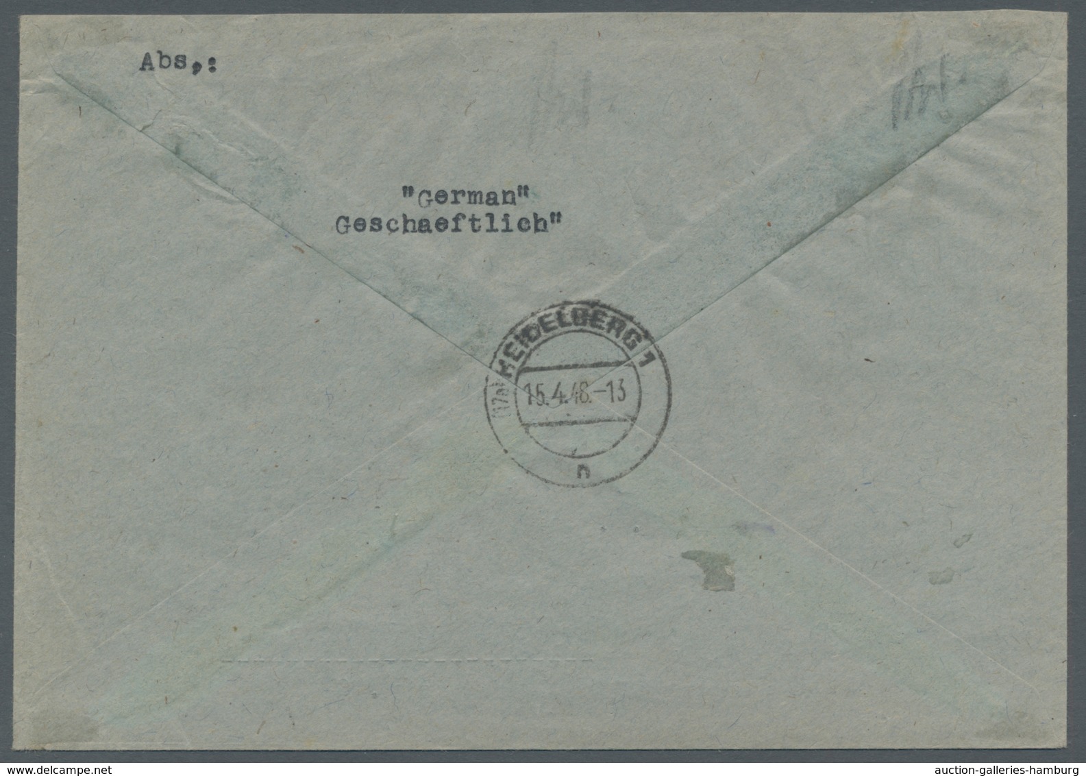 Saarland (1947/56): 1947, "50 Fr. Auf 1 Mk. Urdruck" Als EF Auf Eil-R-Brief Von DILLINGEN (SAAR) A 1 - Cartas & Documentos
