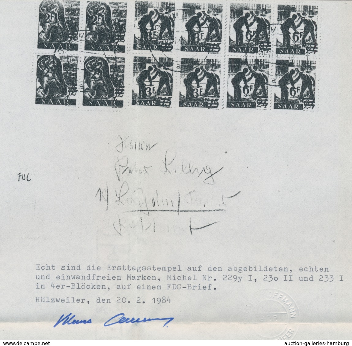 Saarland (1947/56): 1947, "Saar II", Fünf Ersttagsbriefe In Meist Sehr Guter Erhaltung, Dabei Eine L - Cartas & Documentos