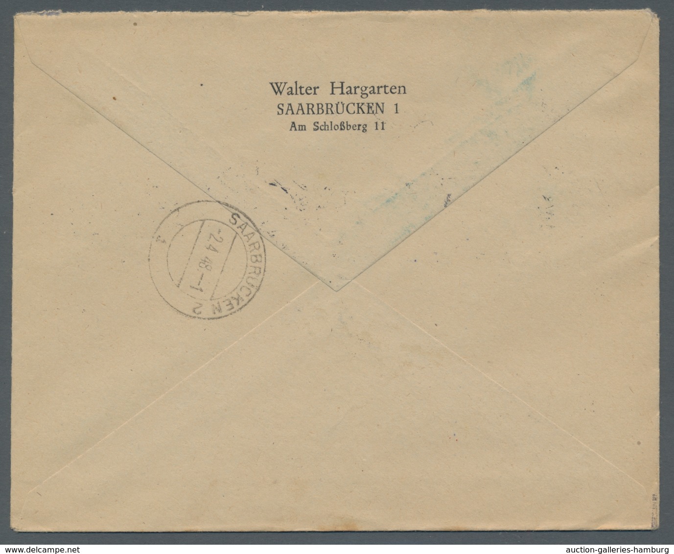 Saarland (1947/56): 1948, "Saar III" Komplett Mit Ersttagsstempel Auf Zwei R-Briefen Von SAARBRÜCKEN - Cartas & Documentos