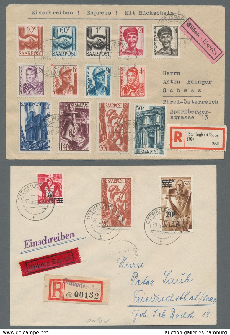 Saarland (1947/56): 1948, "Saar III", Vier Frankierte Belege In Guter Erhaltung, Dabei Zweimal MiF M - Covers & Documents