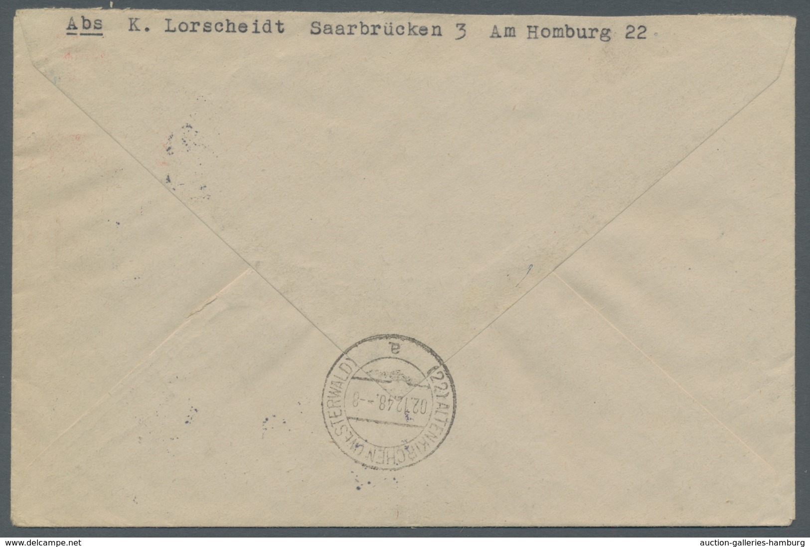 Saarland (1947/56): 1948, "Hochwasserhilfe" Komplett Je Mit Zentralem SAARBRÜCKEN 2 V 30.11.48 Auf S - Cartas & Documentos
