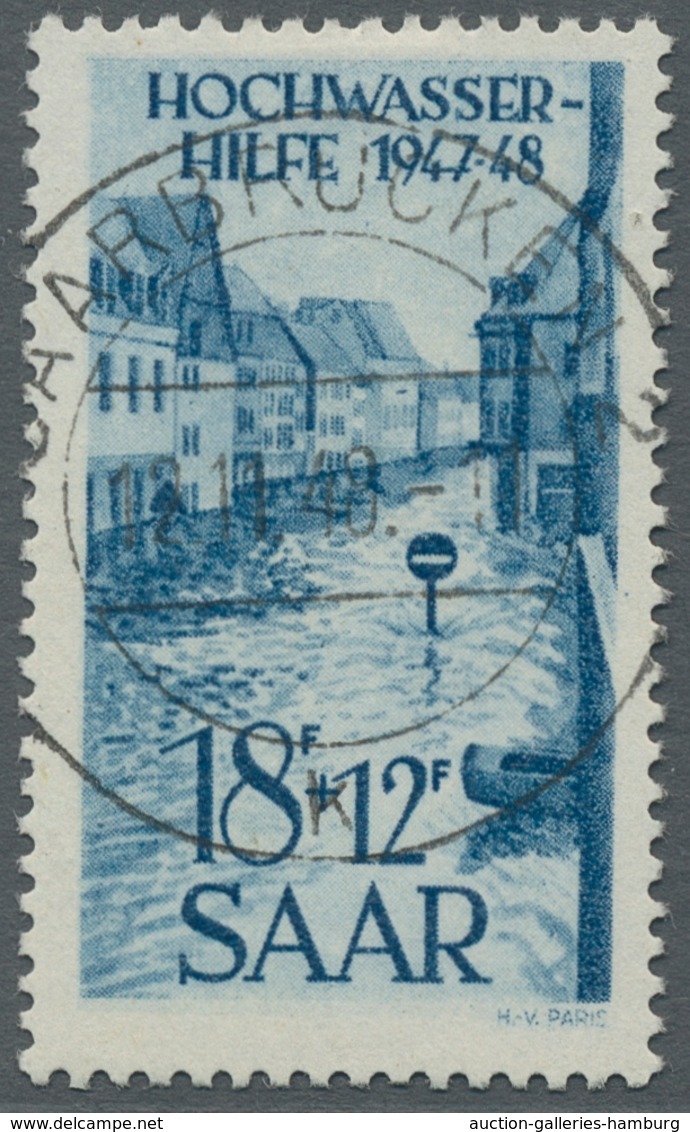 Saarland (1947/56): 1948, "18 Fr. Hochwasserhilfe Mit PLF III", Zentral Gestempelter Wert In Tadello - Covers & Documents