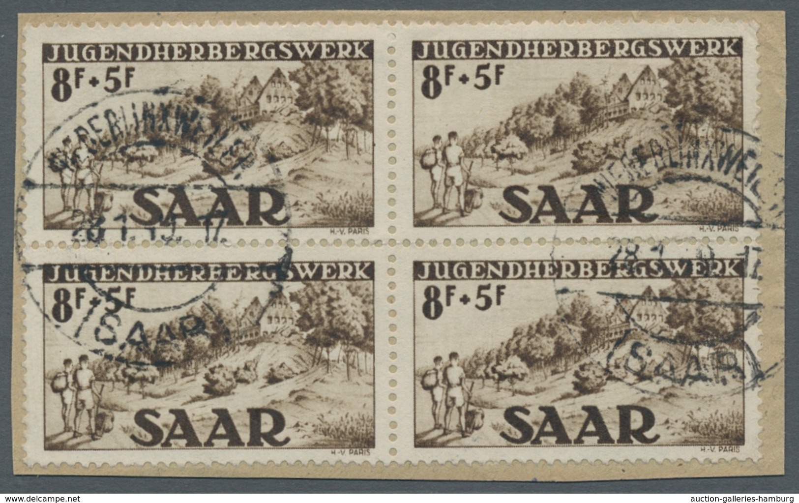 Saarland (1947/56): 1949, "Jugendherbergswerk", Sauber NIEDERLINXWEILER (SAAR) 28.1.49 Gestempelter - Covers & Documents