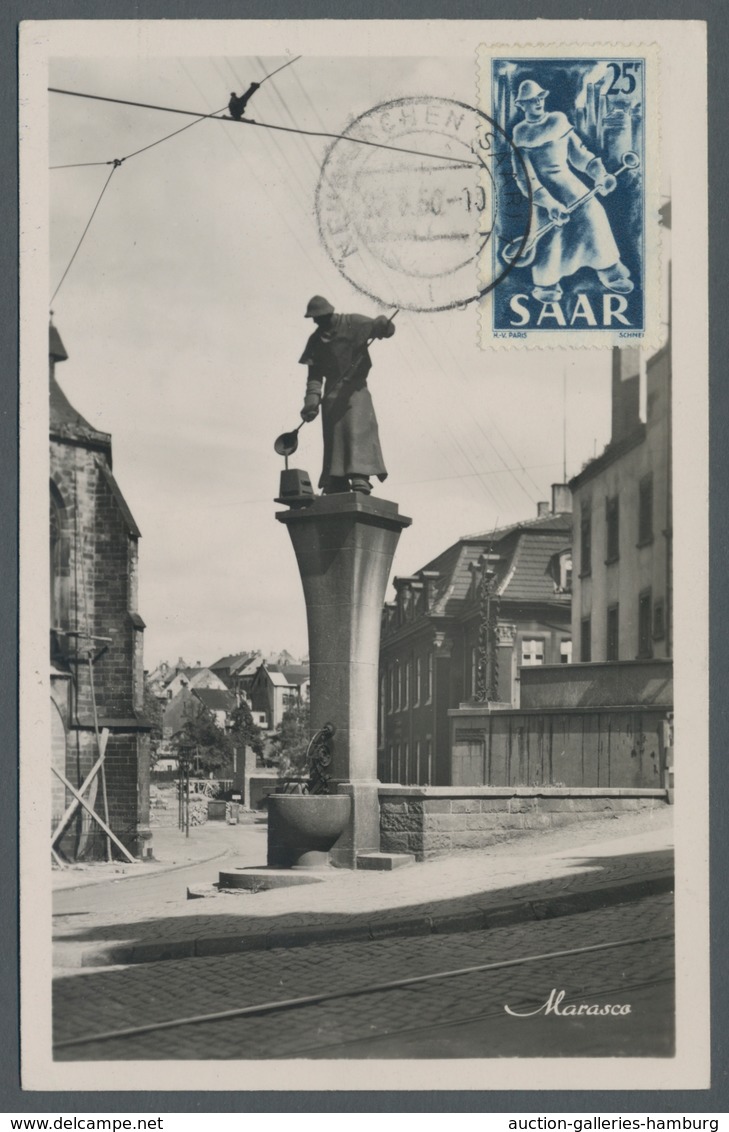 Saarland (1947/56): 1949, "25 Fr. Saar IV" Mit NEUNKIRCHEN (SAAR) L Auf Seltener Maximumkarte In Seh - Cartas & Documentos