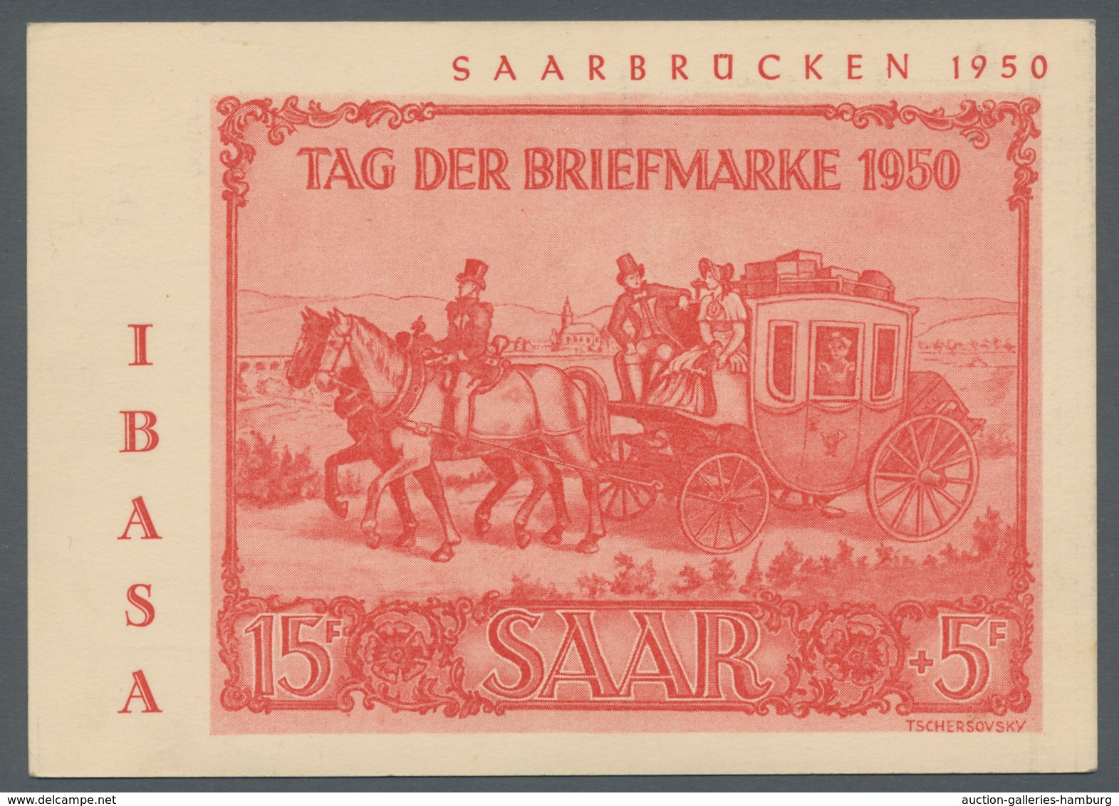 Saarland (1947/56): 1950, "Kolping" Als Portorichtige EF Auf Offizieller Sonderkarte Zur IBASA Mit E - Cartas & Documentos