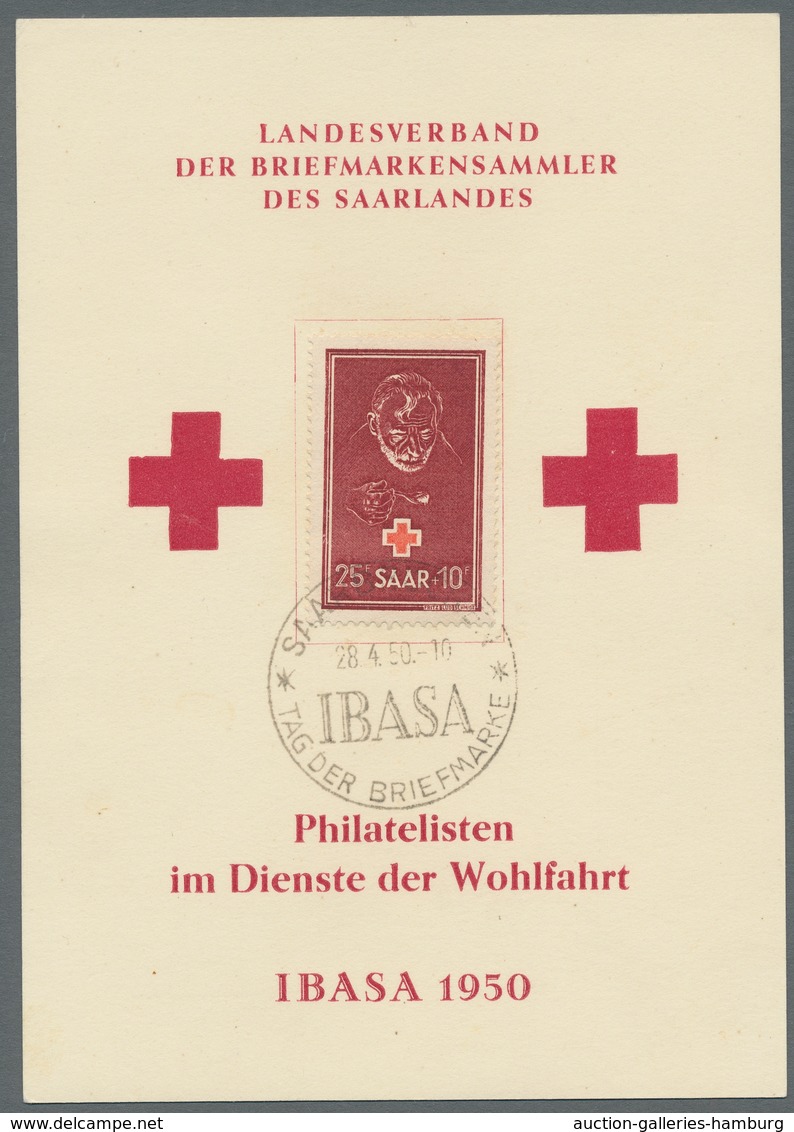 Saarland (1947/56): 1950, "P. Wust Und Rotes Kreuz" Je Als Ersttagsbrief Bzw. -karte In Sehr Guter E - Cartas & Documentos