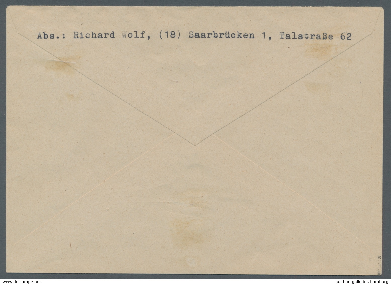 Saarland (1947/56): 1950, IBASA, 15 Fr. Als EF Als Portoger. Ortsbrief Mit SST Saarbrücken V. 24.4.5 - Cartas & Documentos