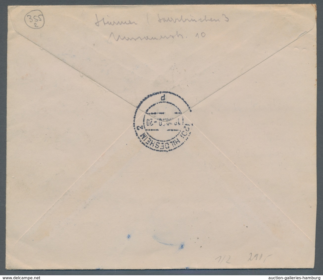 Saarland (1947/56): 1950, "25 Fr. Heiliges Jahr", Sechserblock Auf R-Brief Von SAARBRÜCKEN 3 -9.10.5 - Cartas & Documentos