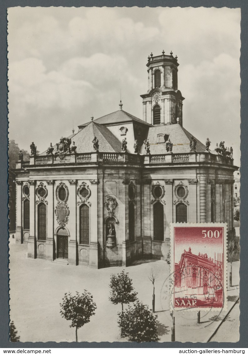 Saarland (1947/56): 1952, "6 Fr. Saar V" Mit Ersttagsstempel METTLACH (SAAR) B -1.8.53 Bildseitig Al - Cartas & Documentos