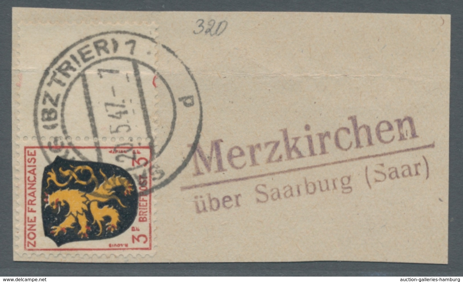 Saarland (1947/56) - Besonderheiten: "18 Mezkirchen über Saarburg (Saar)", Klarer Abschlag Des Landp - Other & Unclassified