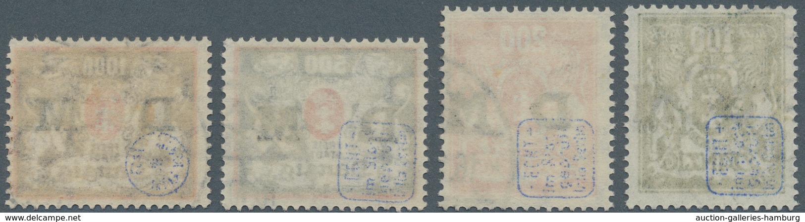 Danzig - Dienstmarken: 1923, 100 Bis 1.000 Mark Zeitgerecht Gestempelt, Gepr. Infla, Mi 1.260.- - Sonstige & Ohne Zuordnung