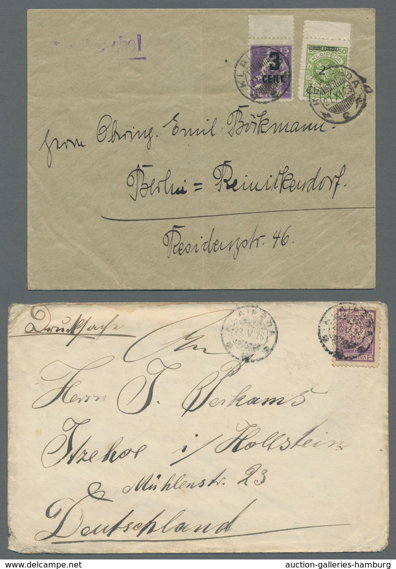 Memel: 1923, "10 Und 25 C. Wappenreiter", Drei Bzw. Sieben Werte Vs./rs. Auf R-Brief Mit Seltenerem - Memelgebiet 1923