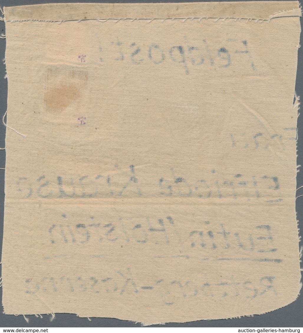 Feldpostmarken: 1943, Tunis, Feldpostpäckchen-Zulassungsmarke, Hellgraugelbes, Dickes Papier, Zwei S - Otros & Sin Clasificación