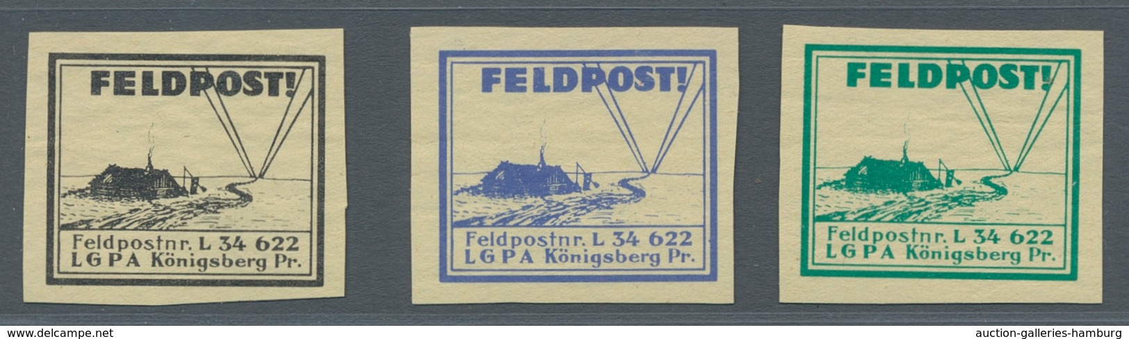Feldpost 2. Weltkrieg: 1944, Partie Von 5 Verschiedenen Tadellos Erhaltenen Vignetten Der Feldpost M - Other & Unclassified